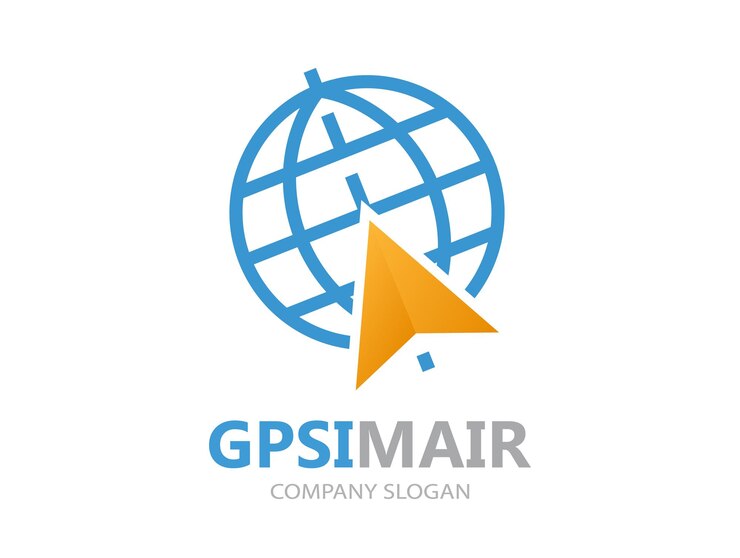 Vector el punto del logotipo del gps vectorial en el símbolo del mapa