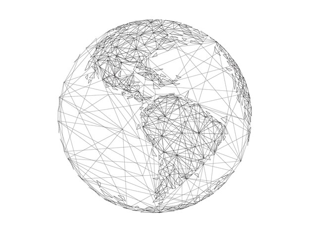 Punto del mapa mundial con línea y composición y que representa la conexión de red global o global