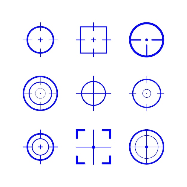 Punto de mira del objetivo y símbolo de la mira rifle de