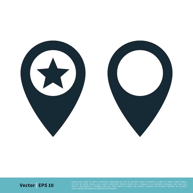 Punto Pin Mapa Icono Vector Logo Plantilla Ilustración Diseño Vector EPS 10