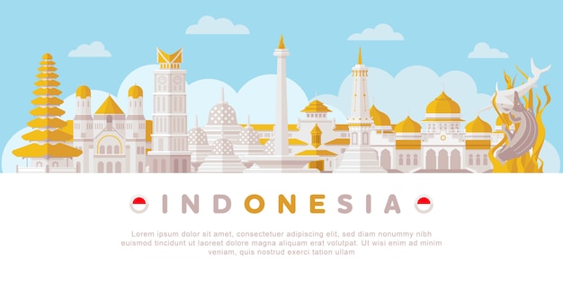 Vector punto de referencia de indonesia