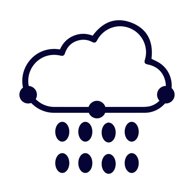 El punto del tiempo de la nube la lluvia el icono de la gota de lluvia de la nube