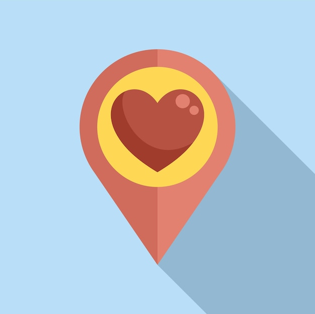 Punto de ubicación símbolo de amor con forma de corazón en el interior