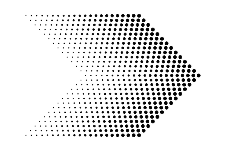 Vector puntos abstractos flecha derecha