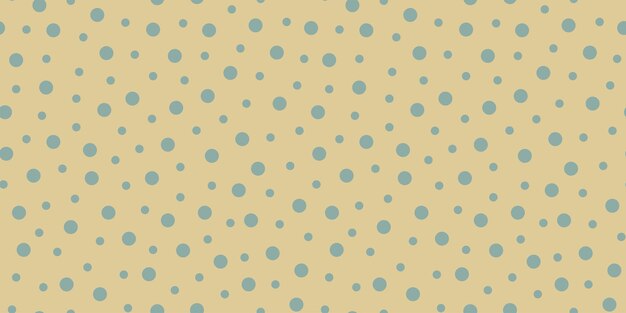Puntos al azar verdes en un fondo amarillo patrón de puntos de polca vectorial sin costuras círculos de textura vintage