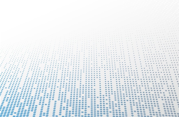 Puntos azules y grises en perspectiva 3D vectorial fondo abstracto patrón punteado diseño fresco corriente de onda de ciencia tecnología o negocio plantilla en blanco para anuncios