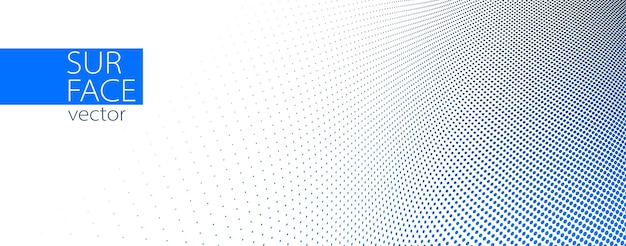 Puntos azules y grises en perspectiva 3D vectorial fondo abstracto patrón punteado diseño fresco corriente de onda de ciencia tecnología o negocio plantilla en blanco para anuncios