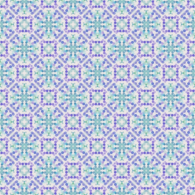 Puntos azules y violetas forma abstracta de patrones sin fisuras fondo floral mandala ornamento tela