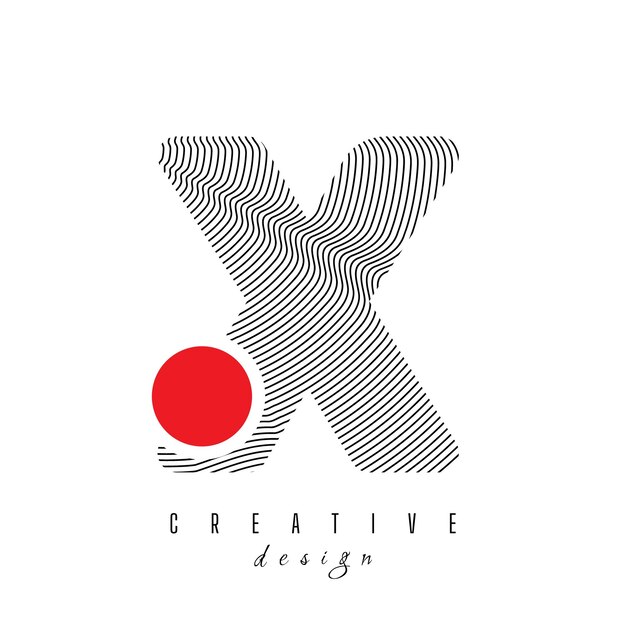 Puntos Carta X Logotipo X Diseño de letras Vector con puntos