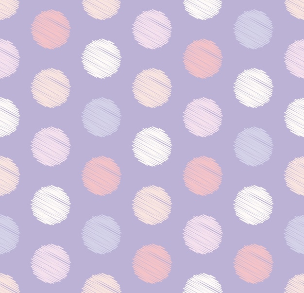 Puntos círculo geométrico transparente sobre fondo de color pastel patrón púrpura