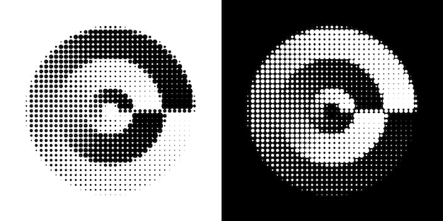 Puntos de contraste en un patrón circular en blanco y negro