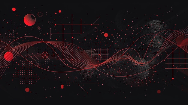 puntos de datos geométricos claretos y formas abstractas en un fondo de balde