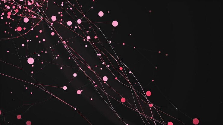 Vector puntos de datos geométricos claretos y formas abstractas en un fondo de balde