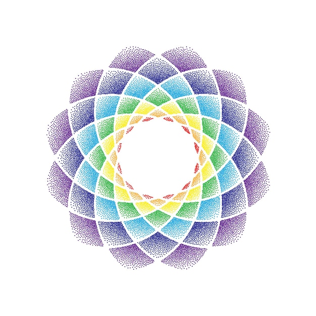 Puntos flor mandala arco iris