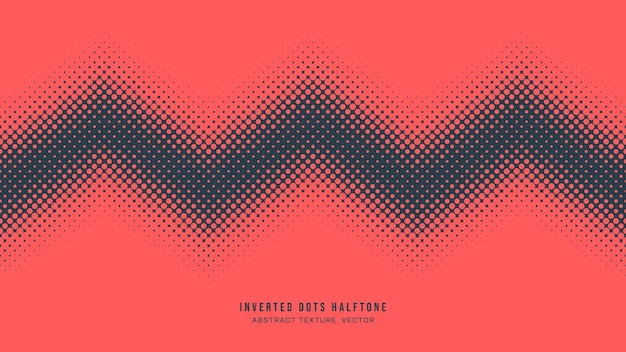Puntos invertidos patrón de medio tono sin costuras en zigzag borde vectorial telón de fondo abstracto