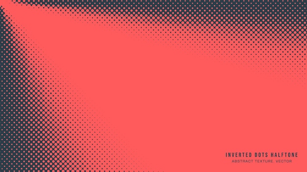 Puntos invertidos patrón de medio tono rayos vector de borde rojo negro fondo abstracto