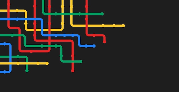 Puntos y líneas de conexión de circuitos Tecnología de red y concepto de conexión Conexiones de nodos de red descentralizados