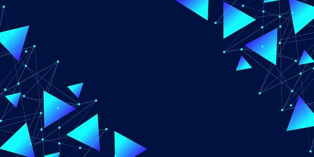 puntos y líneas interconectados azules diseño de banner conexiones de red global