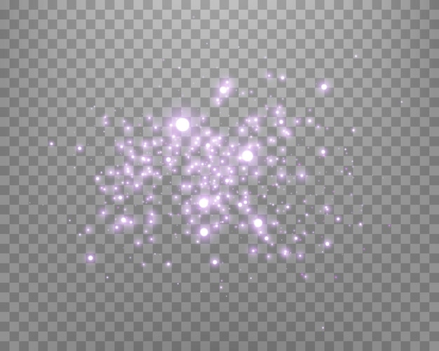 Puntos luminosos púrpuras y polvo de estrellas Púrpuras puntos brillantes partículas estrellas chispas mágicas
