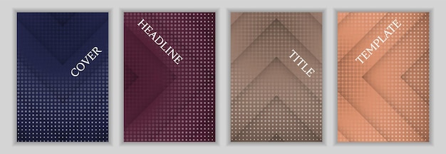 Puntos de medio tono y dirección de la flecha fondo diseño de la página de portada de la empresa volantes coloridos