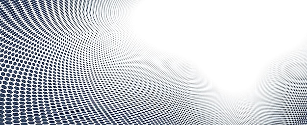 Puntos negros en perspectiva vectorial 3D fondo abstracto monocromo patrón punteado diseño fresco corriente de onda de ciencia tecnología o negocios plantilla en blanco para anuncios