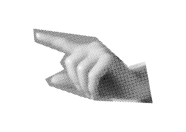 puntos de la palma de la mano Punk y2k elementos de collage en blanco y negro