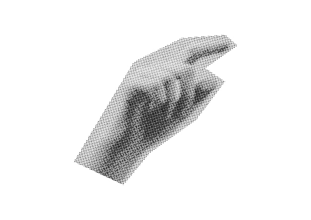 puntos de la palma de la mano Punk y2k elementos de collage en blanco y negro