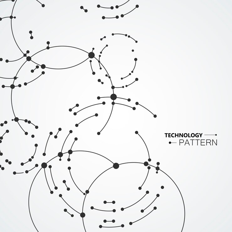 Vector puntos que conectan los círculos de fondo.