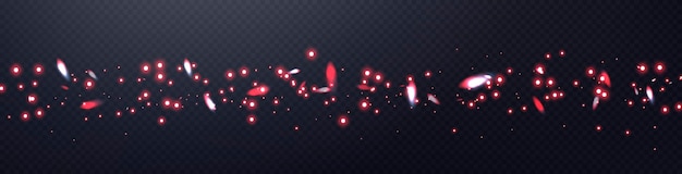 Los puntos rojos brillantes las partículas las estrellas las chispas mágicas las nubes de polvo el efecto de la luz