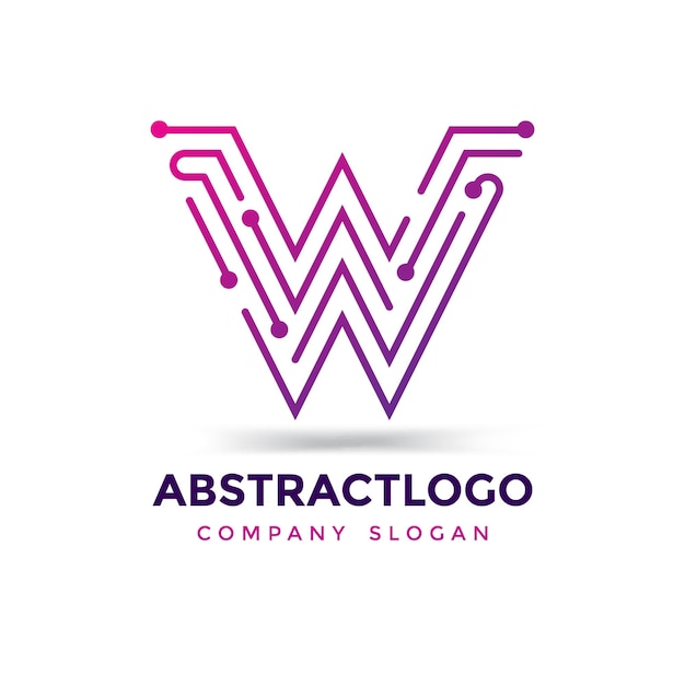 Puntos W Carta Logo Diseño Resumen W Alfabeto Icono Vector elemento