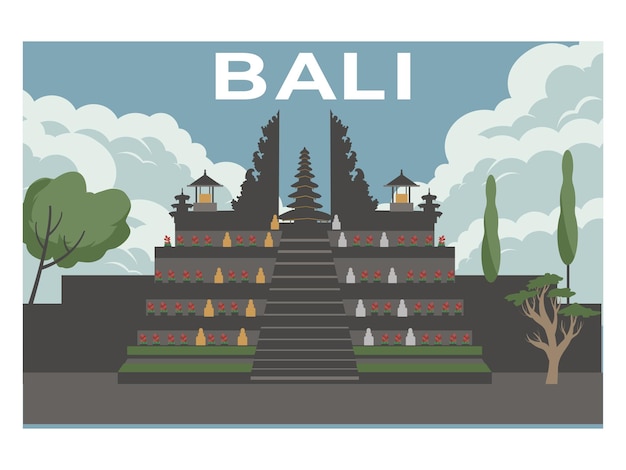 Vector pura besakih bali (indonesia) también conocido como pura besaki