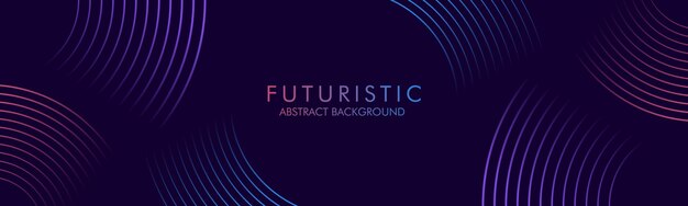 púrpura oscuro futurista abstracto con líneas circulares geométricas brillantes concepto de tecnología futurista