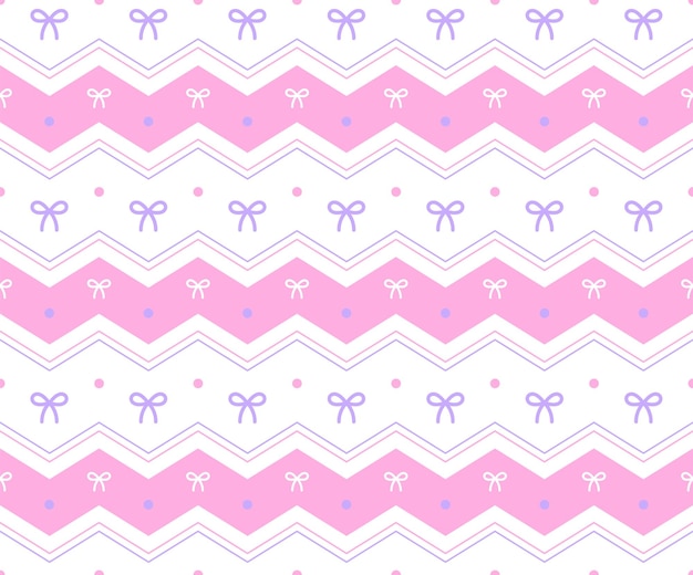 Púrpura Rosa Pastel Cinta Arco Presente Caja de regalo Horizontal Zig Zag Línea Raya Punto Línea Patrón