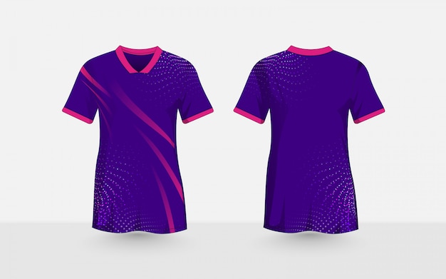 Vector púrpura y rosa, plantilla de diseño de camiseta e-sport de diseño de patrón de semitono abstracto