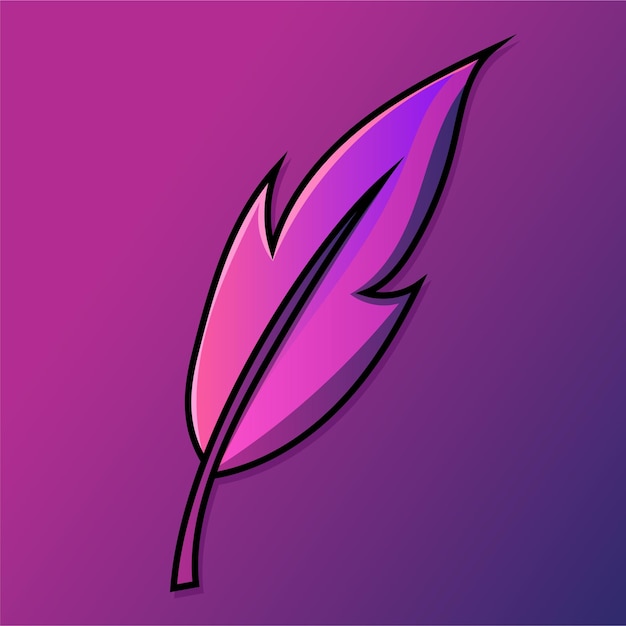 Púrpura Violeta Gradiente Hojas Aislado Eps Vector Hoja