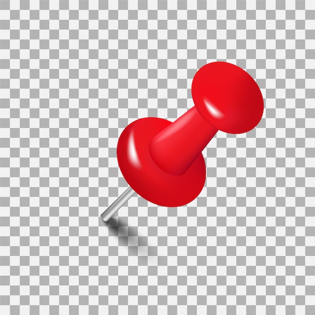 Vector pushpin rojo realista.pushpin para aviso de papel.vector