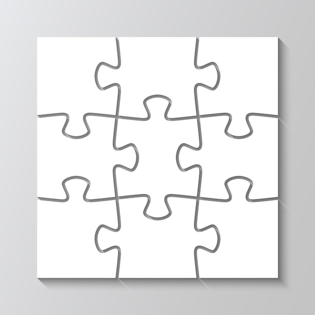 Puzzle 3x3 grid elements Jigsaw layout with 9 pieces Modern puzzle background