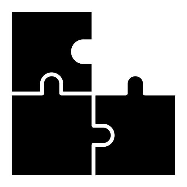 Puzzle Glifo Sólido Negro Ilustración