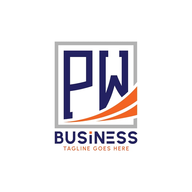 PW Logotipo de negocio Carta Moderno PW Logo para la marca corporativa PW Logo de éxito de crecimiento