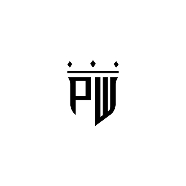 PW monograma logotipo diseño carta texto nombre símbolo monocromo logotipo alfabeto carácter simple logotipo