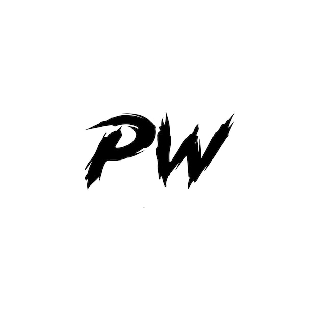 PW monograma logotipo diseño carta texto nombre símbolo monocromo logotipo alfabeto carácter simple logotipo