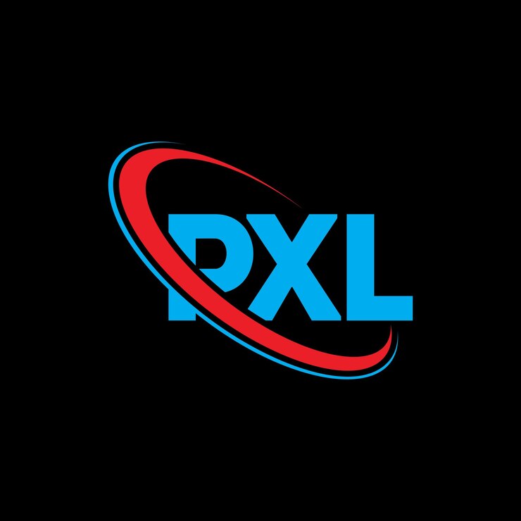 Vector pxl logotipo pxl letra pxl diseño de logotipo de letra iniciales pxl logotipo vinculado con círculo y mayúscula logotipo monograma pxl tipografía para negocios de tecnología y marca inmobiliaria