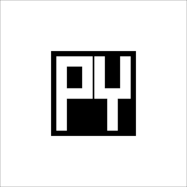 PY Combinación de letras modernas Logotipo de diseño minimalista