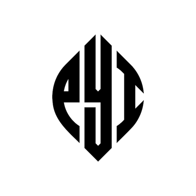 PYI diseño de logotipo de letras circulares con forma de círculo y elipse PYI letras elípticas con estilo tipográfico Las tres iniciales forman un logotipo de círculo PYI emblema de círculo Monograma abstracto letra marca vector
