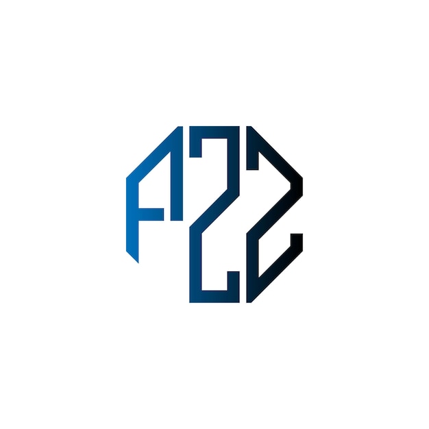 PZ Diseño de logotipo inicial creativo moderno minimalista atemporal con monograma de espacio negativo