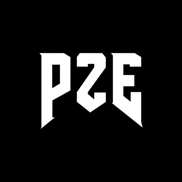 PZE diseño de logotipo de letra para empresa de tecnología PZE logotipo de diseño de combinación de colores blanco y negro PZE Logotipo PZE vector PZE Diseño PZE icono PZE alfabeto PZE tipografía diseño de logo