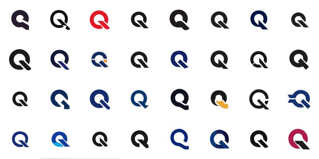 Q creative letter coorporate elegante logotipo moderno y minimalista para negocios de vector plano