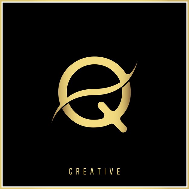 Q Creative último diseño de logotipo Premium Vector letras Logo Vector Ilustración logo de azul