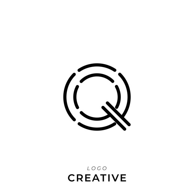 Q Premium Creative Latter Diseño de logotipo Compañía de marca Diseño del logotipo Ilustración vectorial