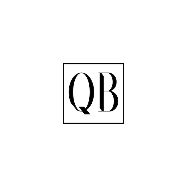 QB monograma logotipo diseño carta texto nombre símbolo monocromo logotipo alfabeto carácter simple logotipo
